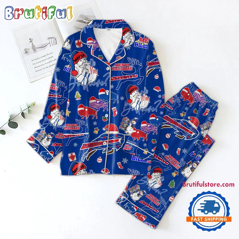 NFL Buffalo Bills Do You Billieve For Special Football Team Winter Season Satin Pajamas Set