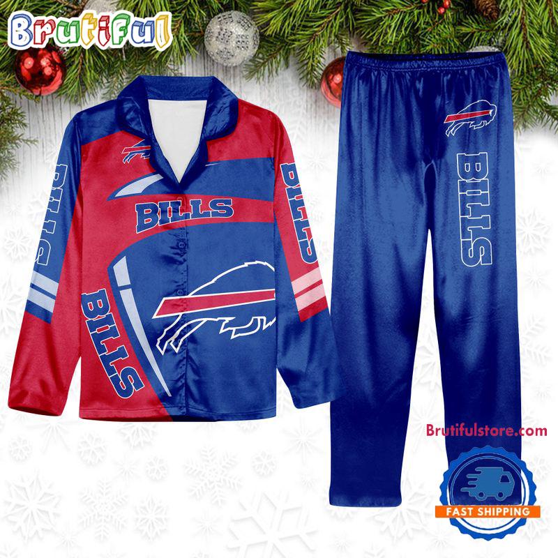 NFL Buffalo Bills Special Football Team Winter Season Satin Pajamas Set
