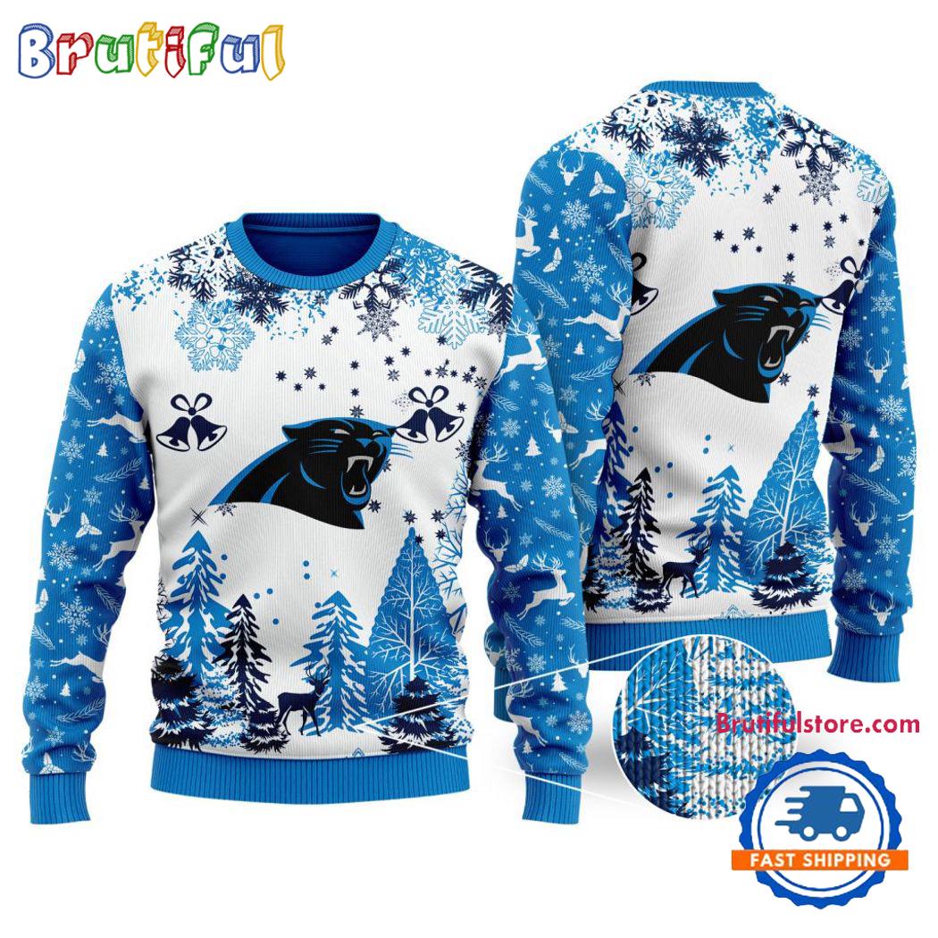 NFL Carolina Panthers Logo Football Team Special Xmas Tree Christmas Ugly Sweater