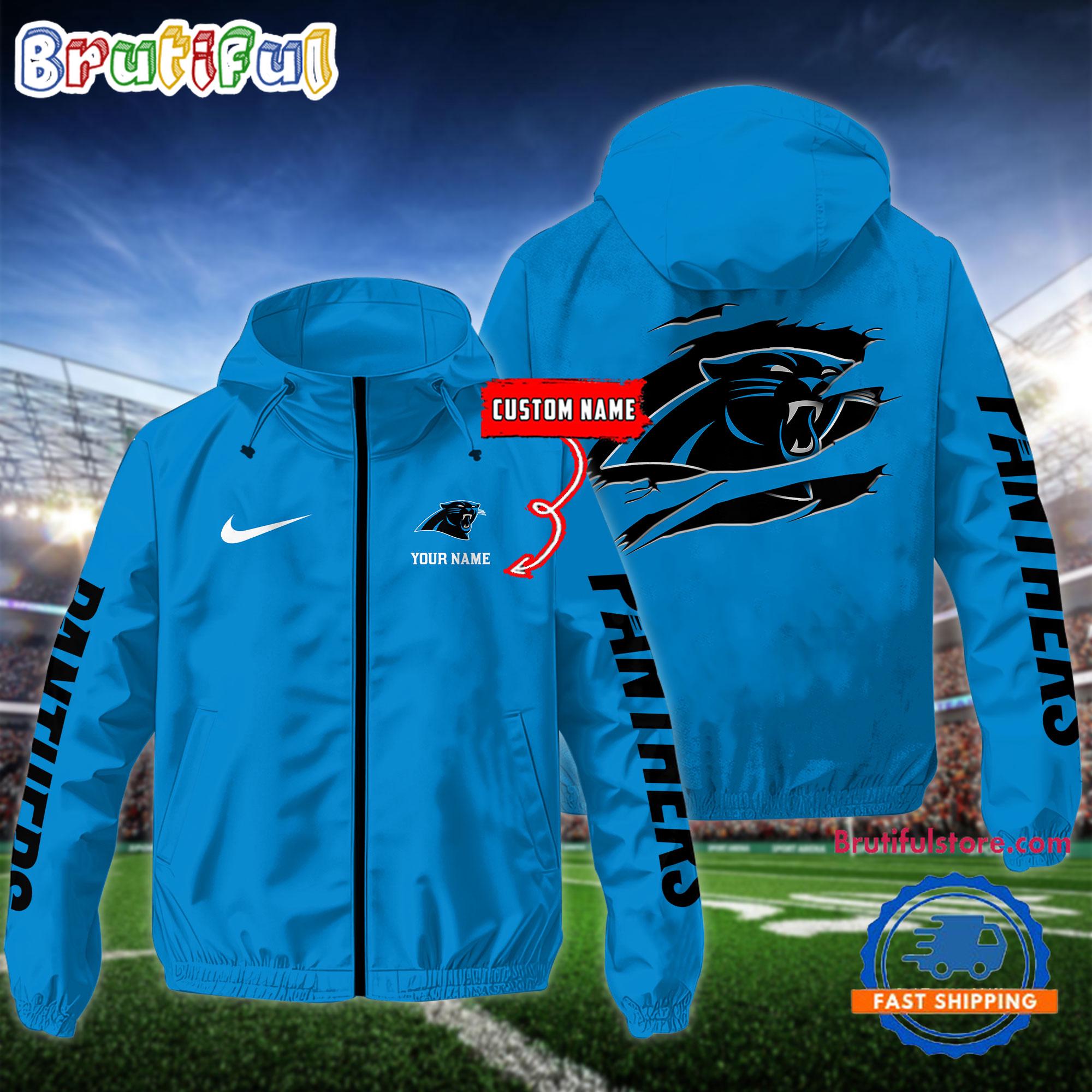 NFL Carolina Panthers Special Football Logo Team Design Windbreaker Outdoor Jacket