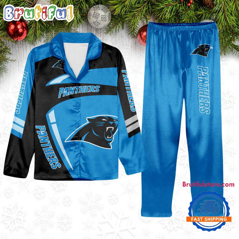 NFL Carolina Panthers Special Football Team Winter Season Satin Pajamas Set