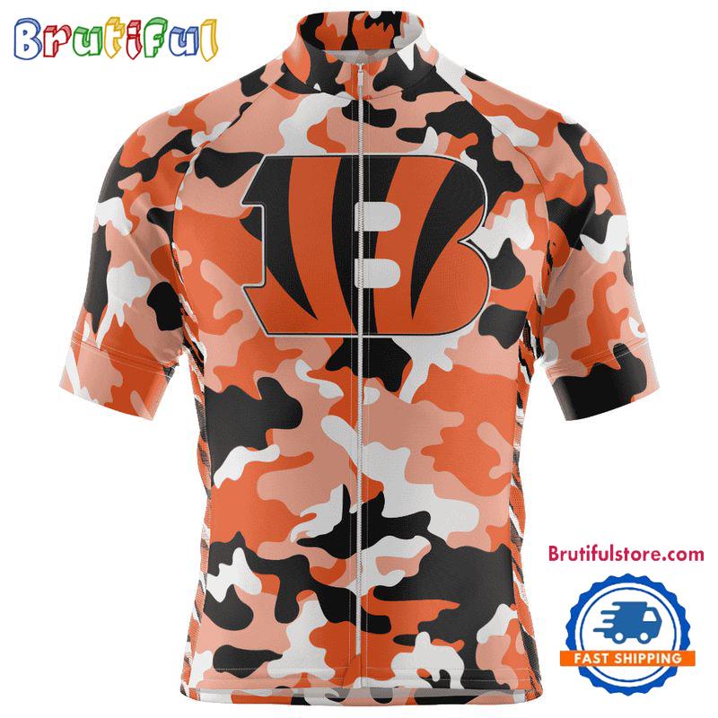 NFL Cincinnati Bengals Football Team Colorful Camo Cycling Jersey