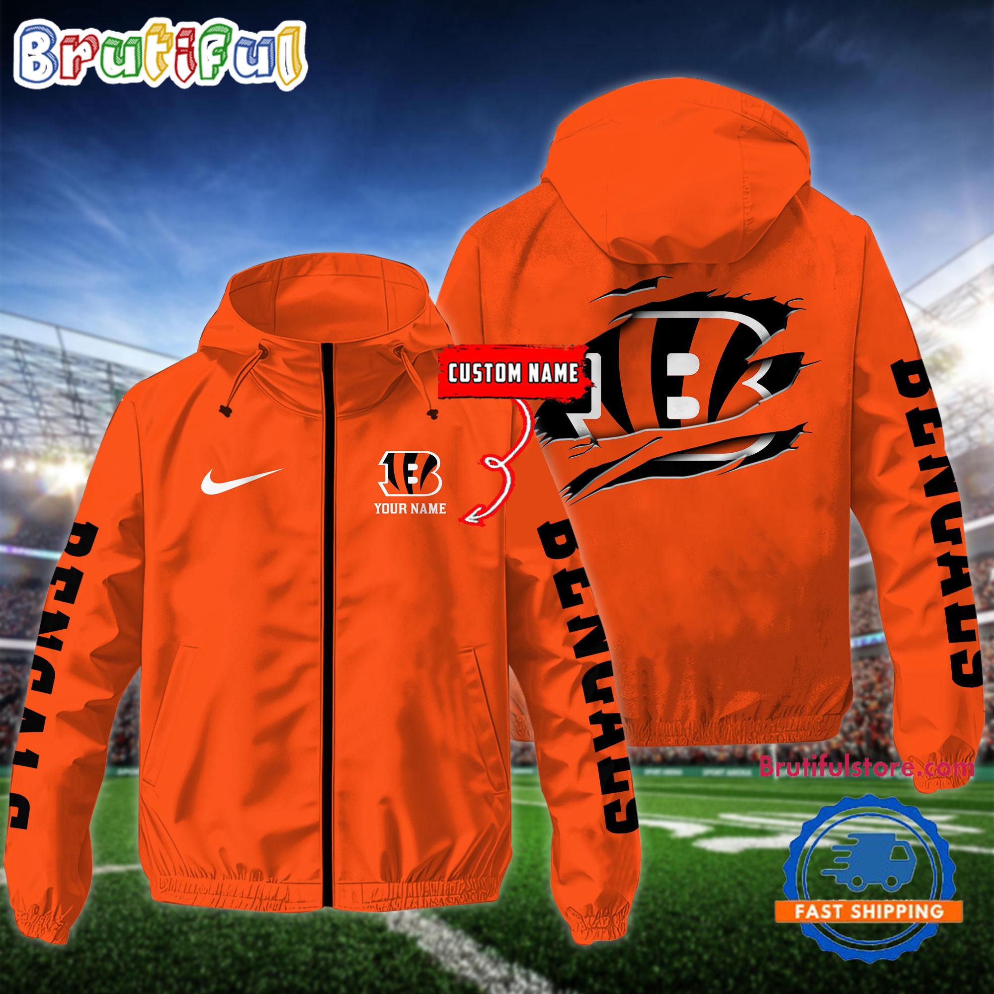 NFL Cincinnati Bengals Special Football Logo Team Design Windbreaker Outdoor Jacket