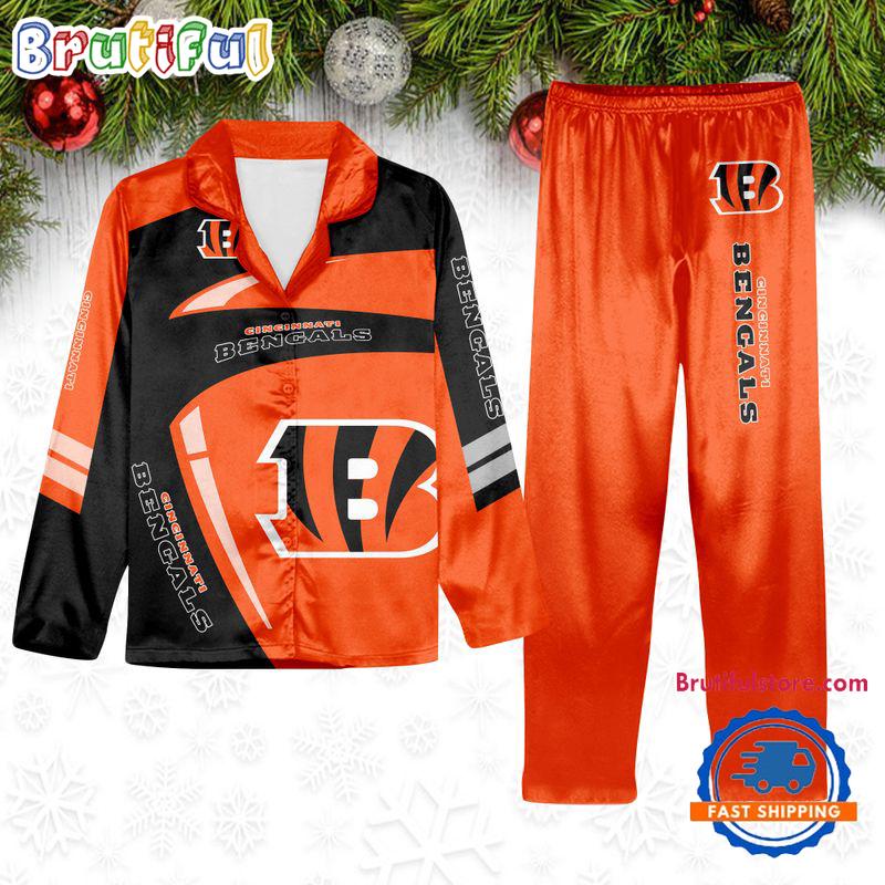NFL Cincinnati Bengals Special Football Team Winter Season Satin Pajamas Set
