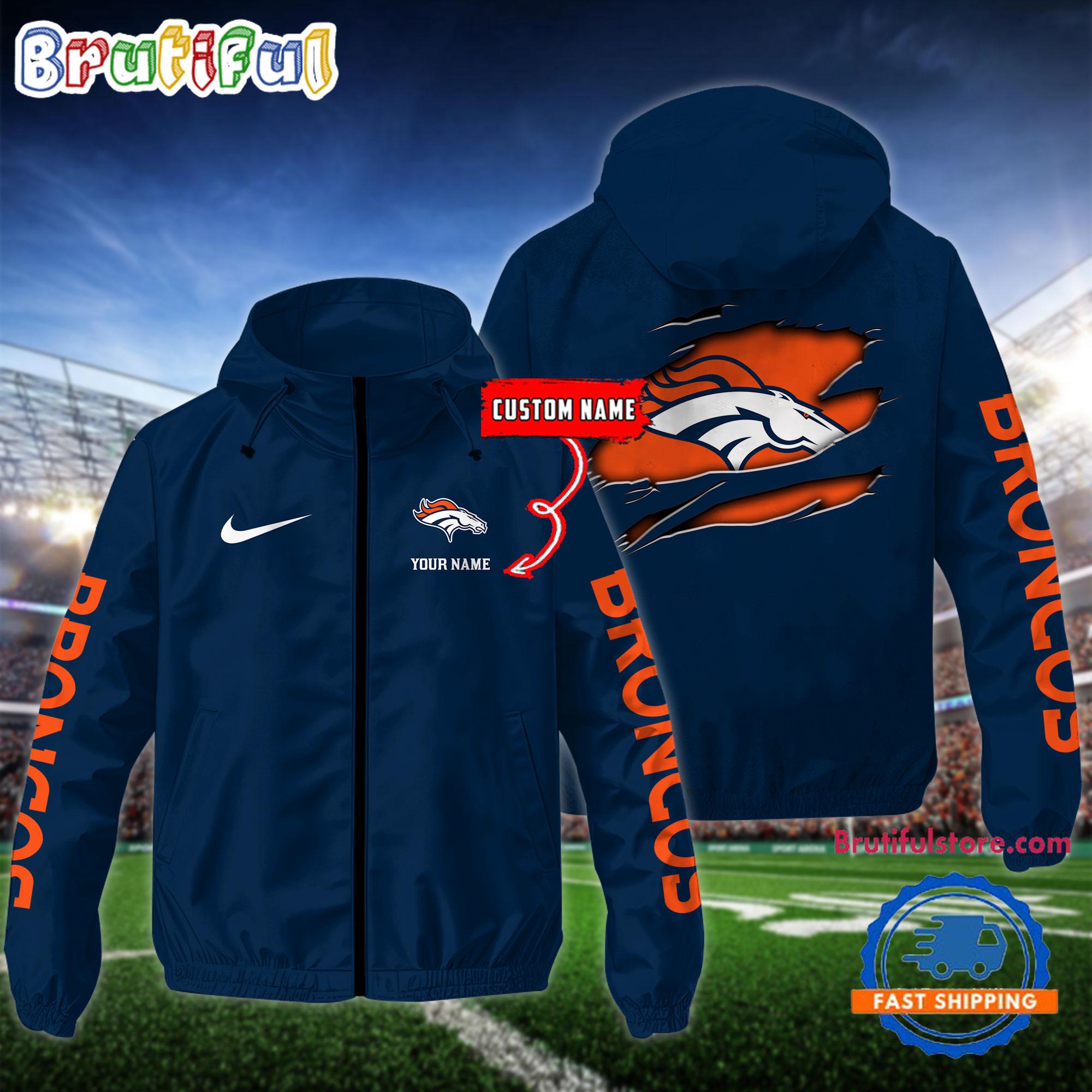 NFL Denver Broncos Special Football Logo Team Design Windbreaker Outdoor Jacket