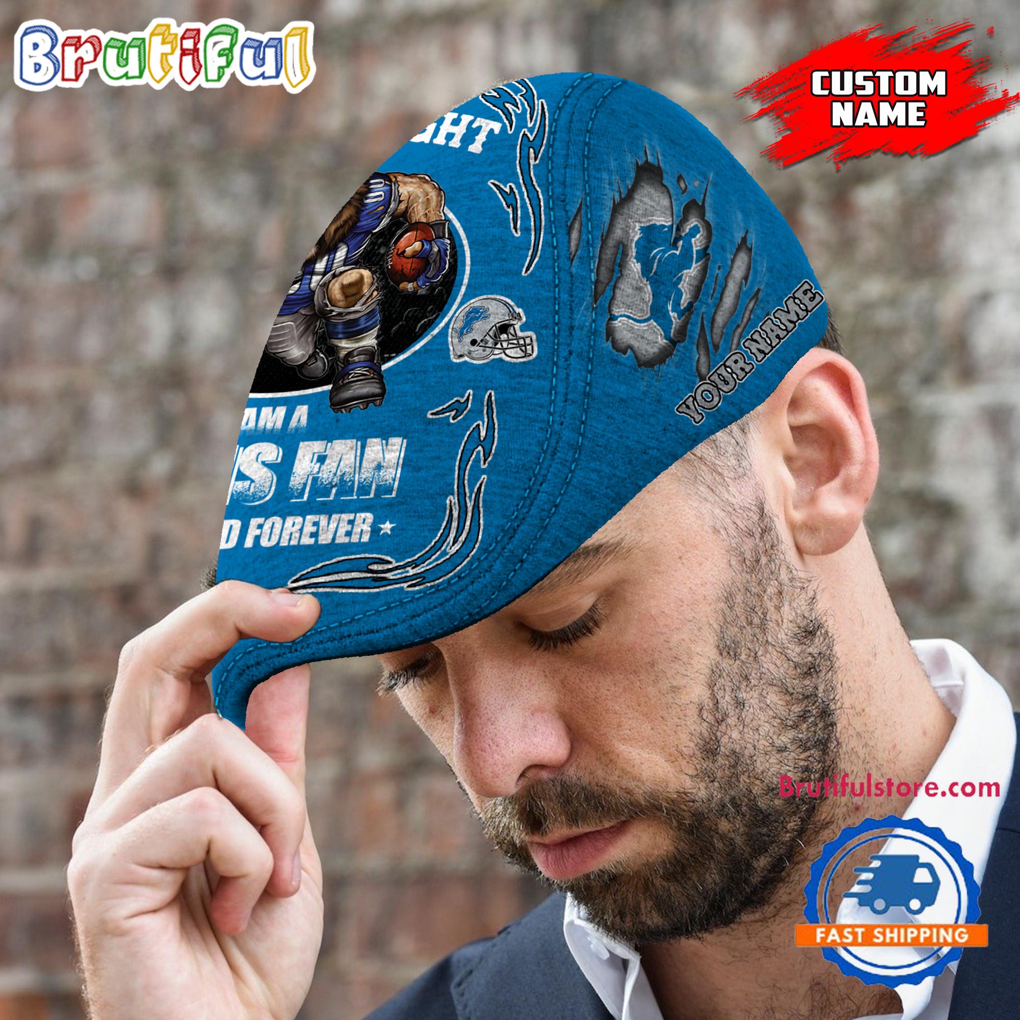NFL Detroit Lions Mascot Football Fans Custom Jeff Cap