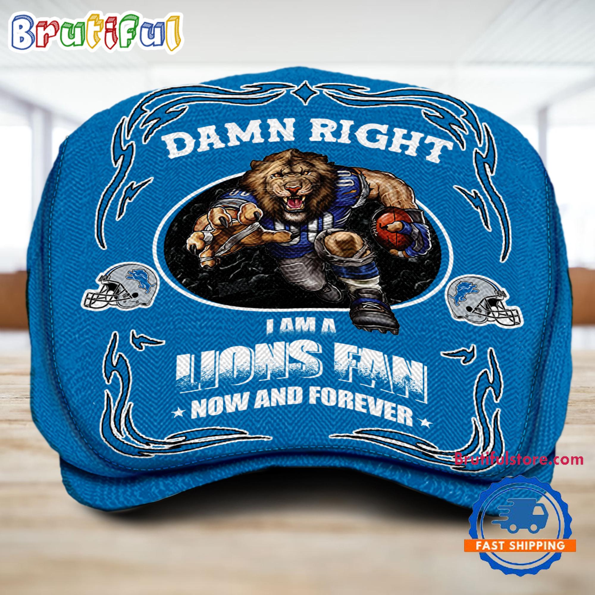 NFL Detroit Lions Mascot Football Fans Custom Jeff Cap