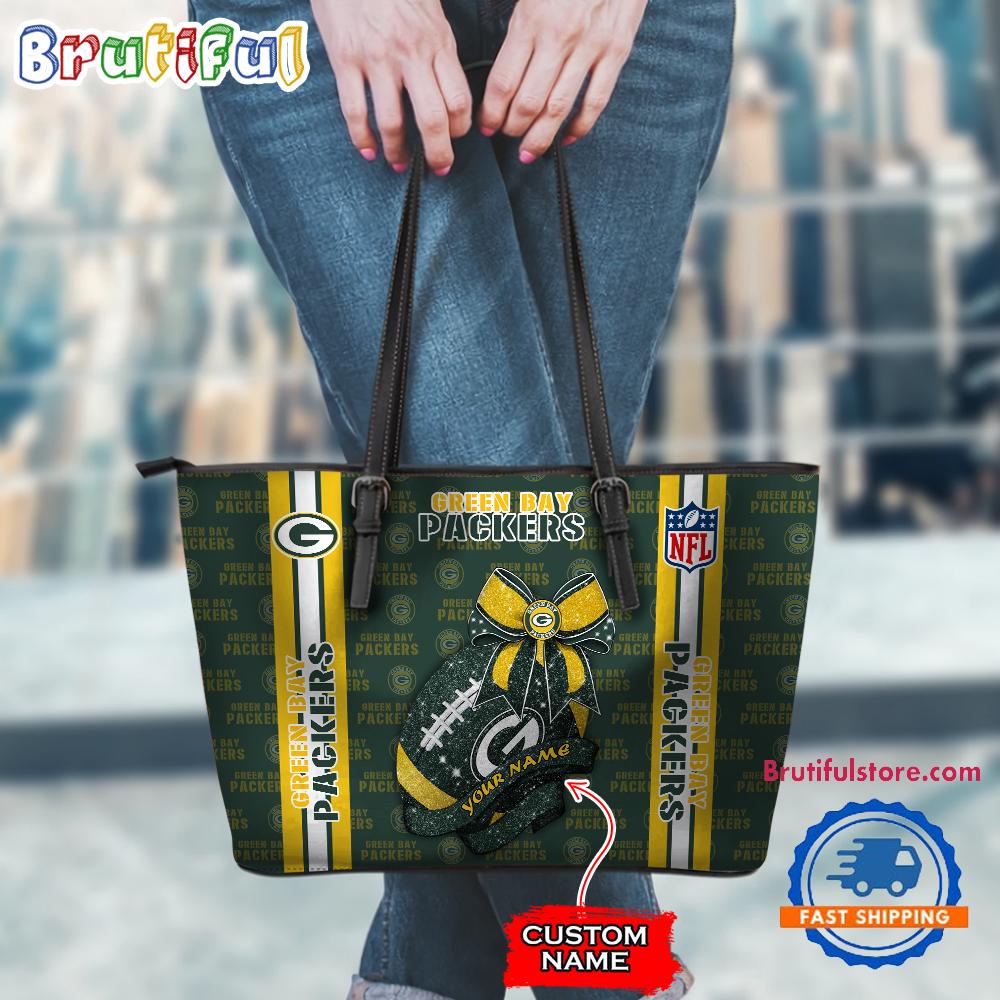 NFL Green Bay Packers Football Team Women's Leather Tote Bag