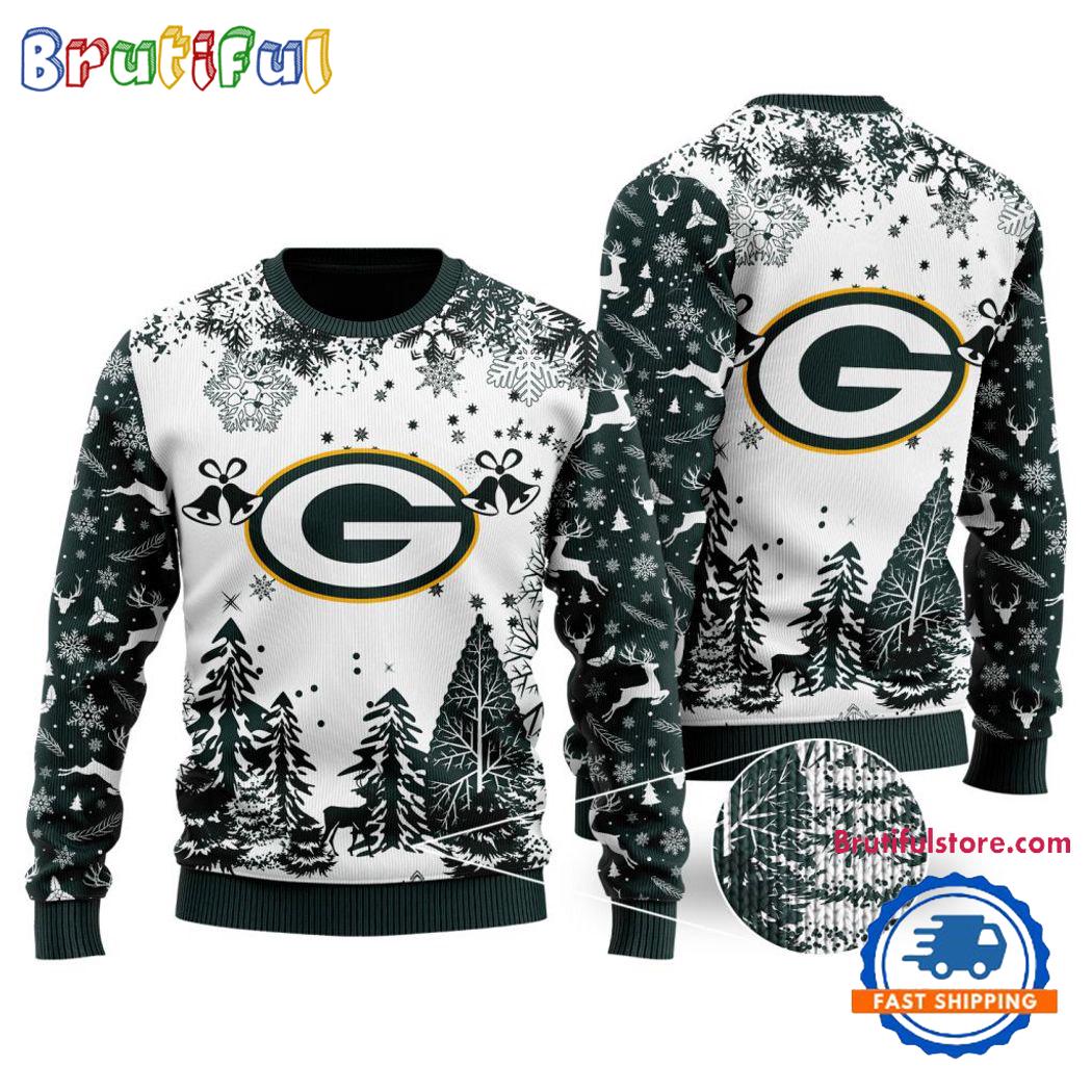 NFL Green Bay Packers Logo Football Team Special Xmas Tree Christmas Ugly Sweater