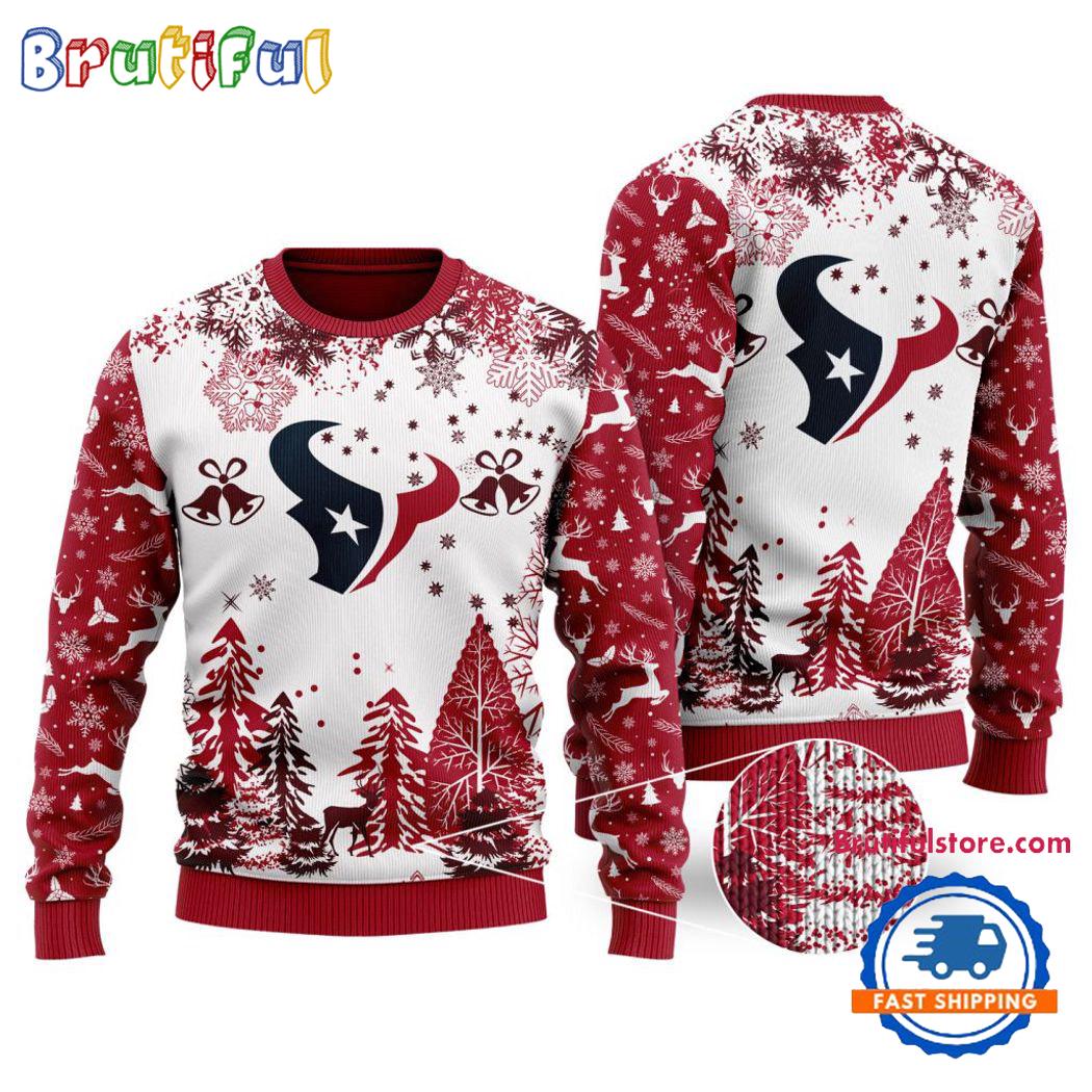 NFL Houston Texans Logo Football Team Special Xmas Tree Christmas Ugly Sweater