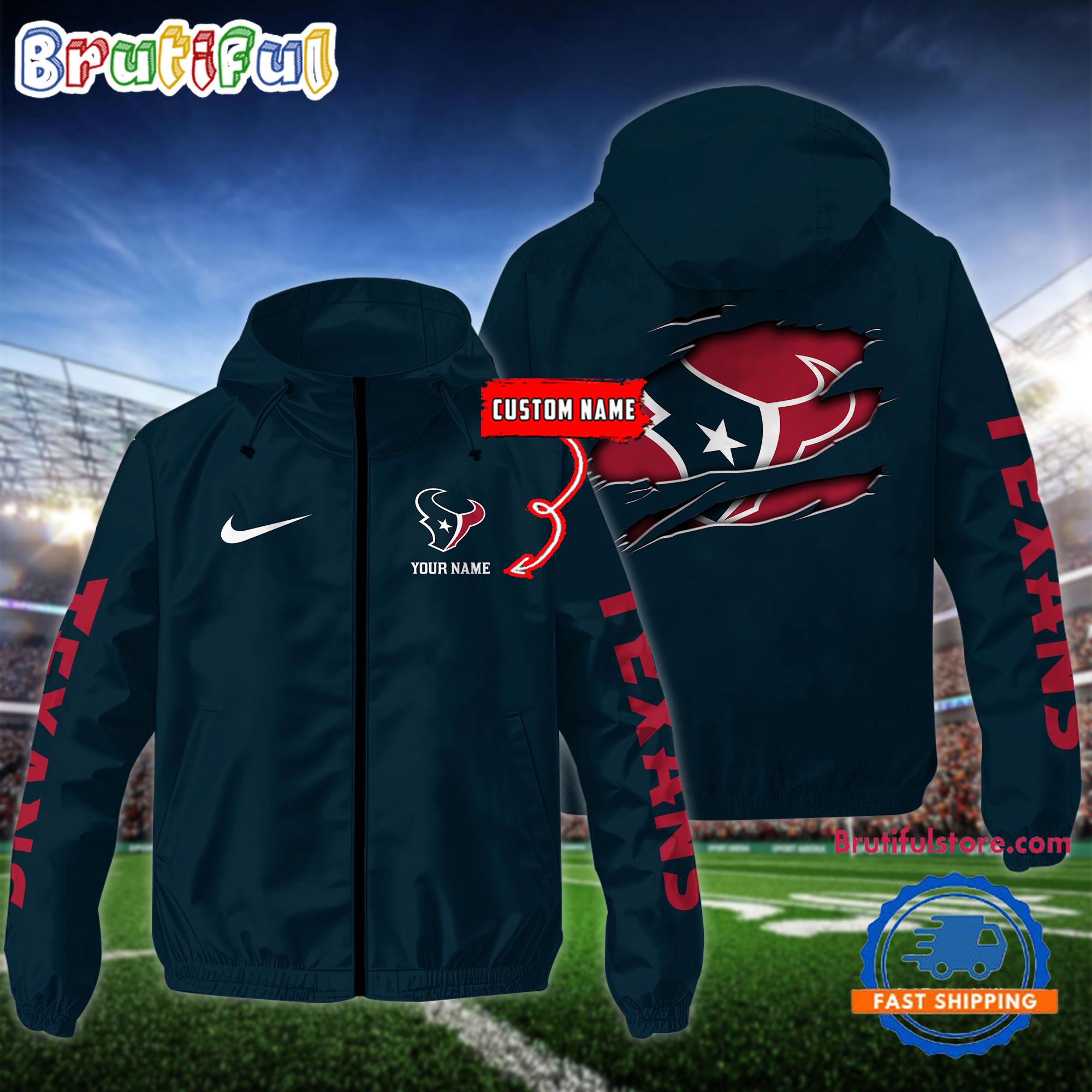 NFL Houston Texans Special Football Logo Team Design Windbreaker Outdoor Jacket