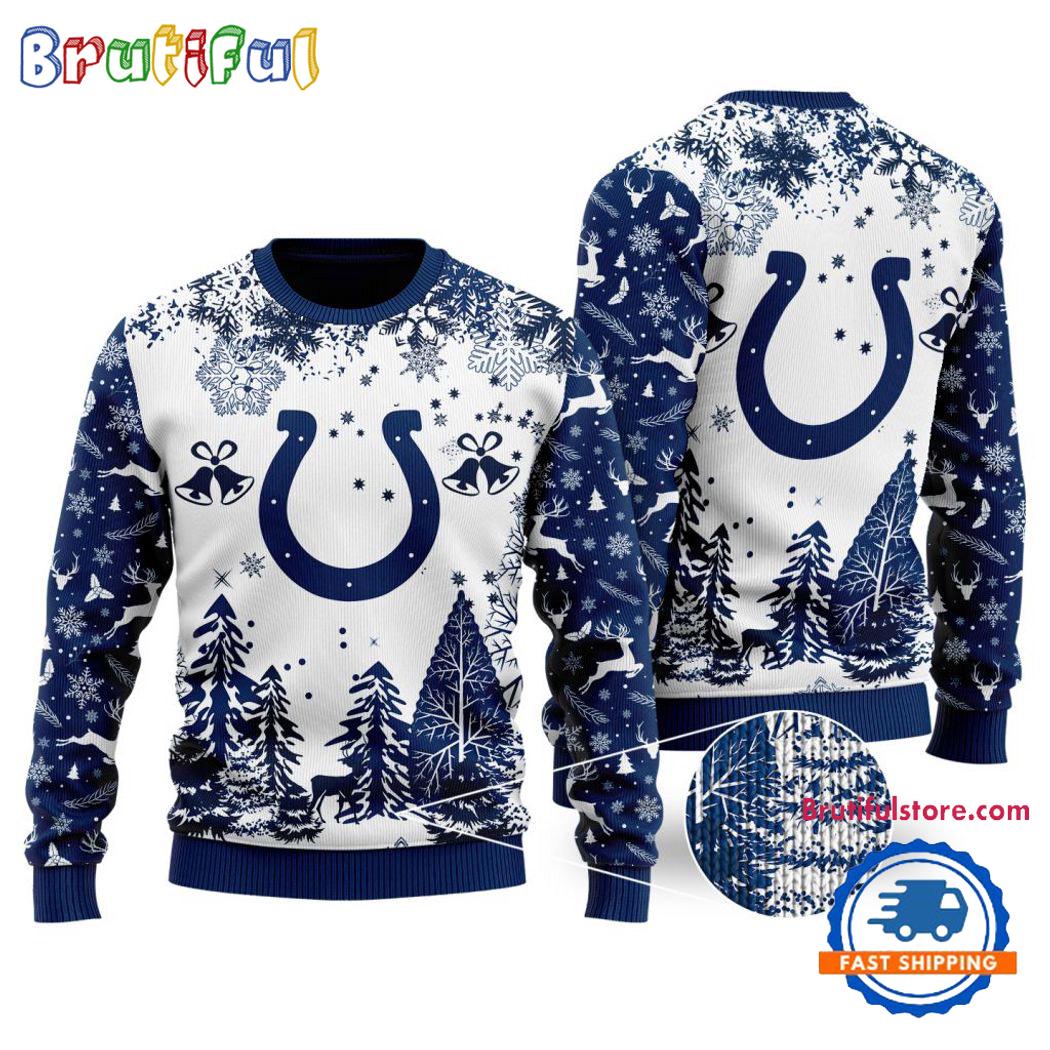 NFL Indianapolis Colts Logo Football Team Special Xmas Tree Christmas Ugly Sweater
