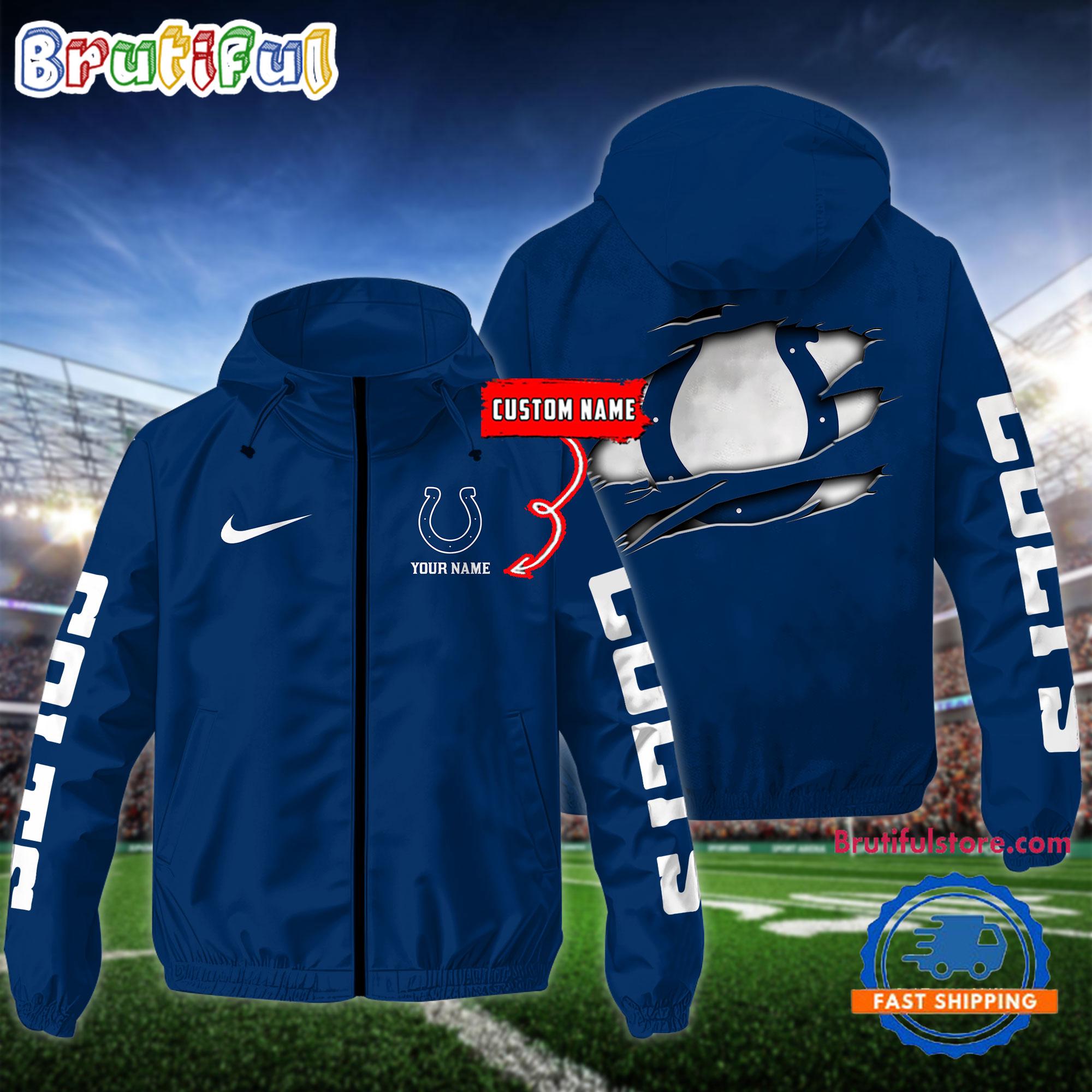 NFL Indianapolis Colts Special Football Logo Team Design Windbreaker Outdoor Jacket