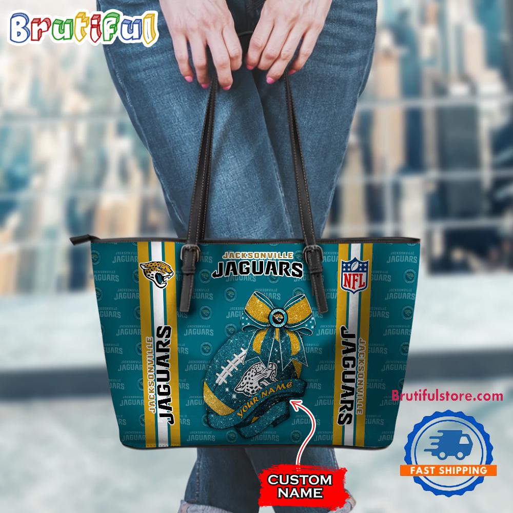 NFL Jacksonville Jaguars Football Team Women's Leather Tote Bag
