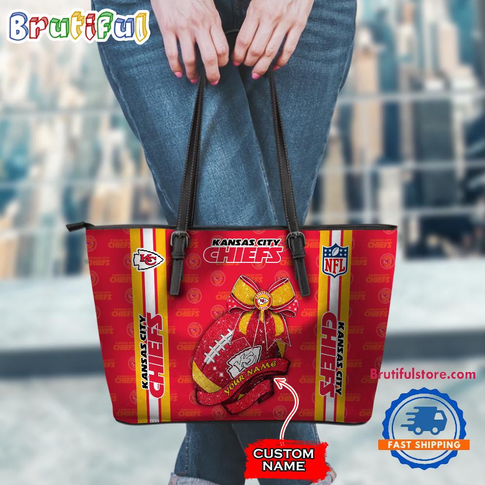 NFL Kansas City Chiefs Football Team Women's Leather Tote Bag
