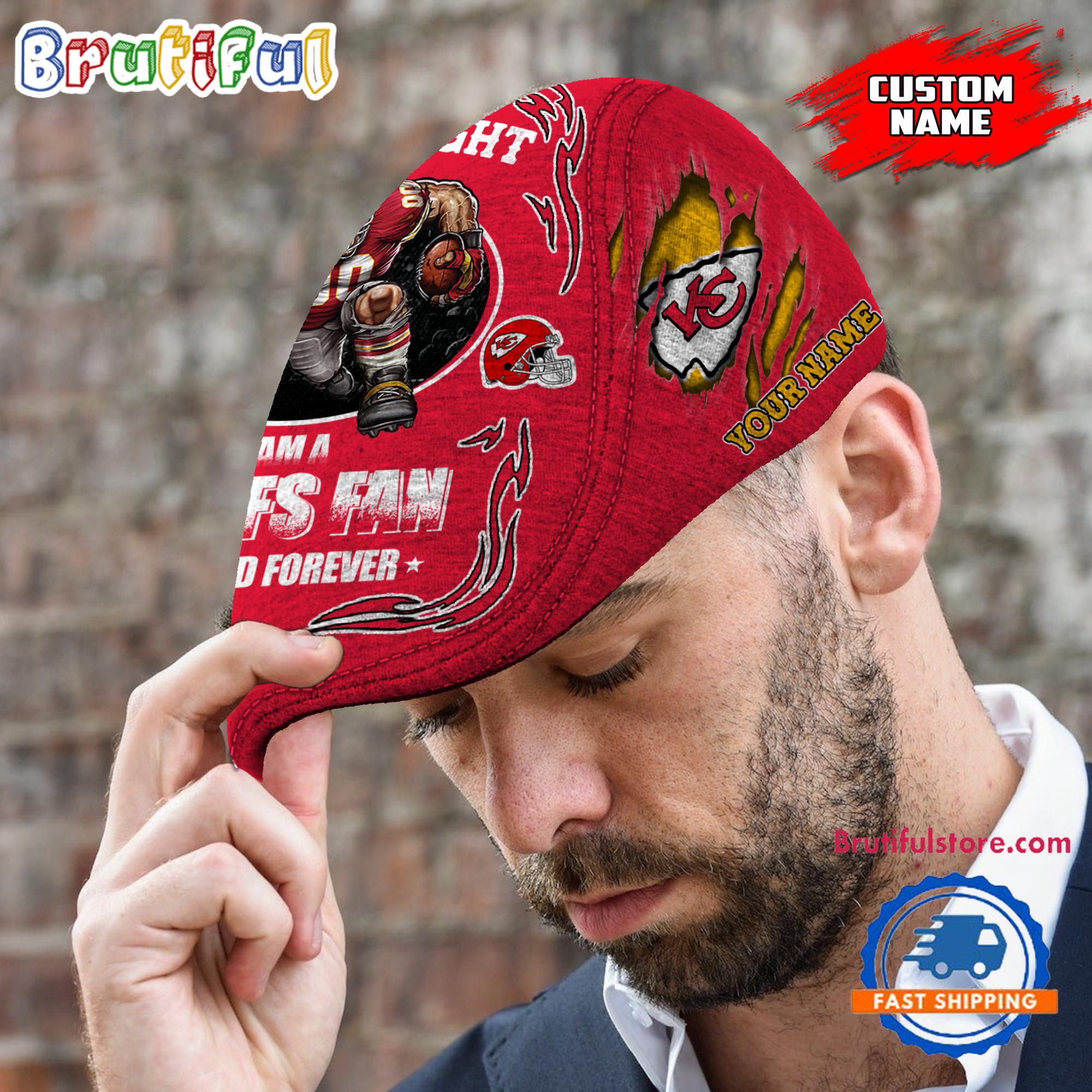 NFL Kansas City Chiefs Mascot Football Fans Custom Jeff Cap