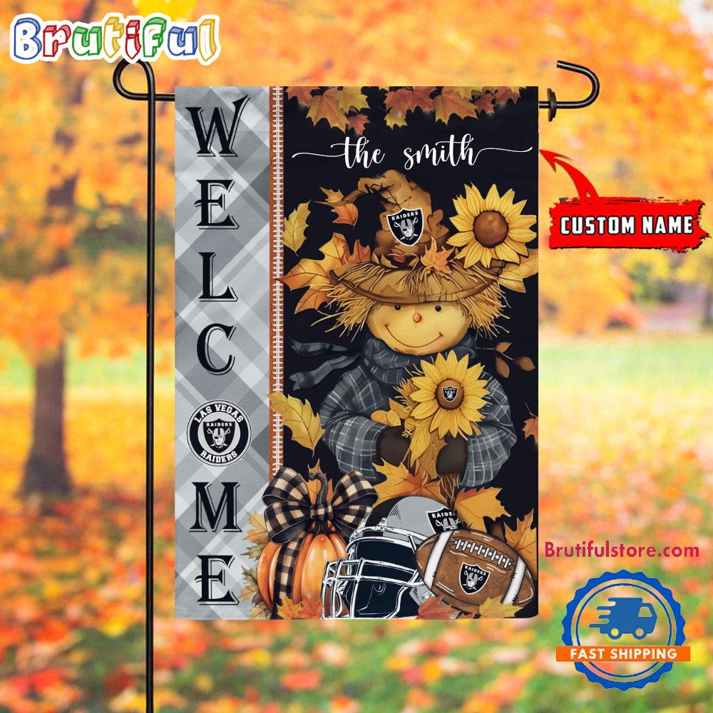 NFL Las Vegas Raiders Football Special Scarecrow Halloween Garden Flag