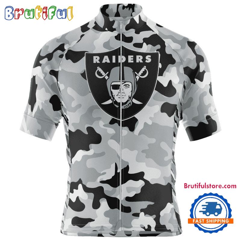 NFL Las Vegas Raiders Football Team Colorful Camo Cycling Jersey
