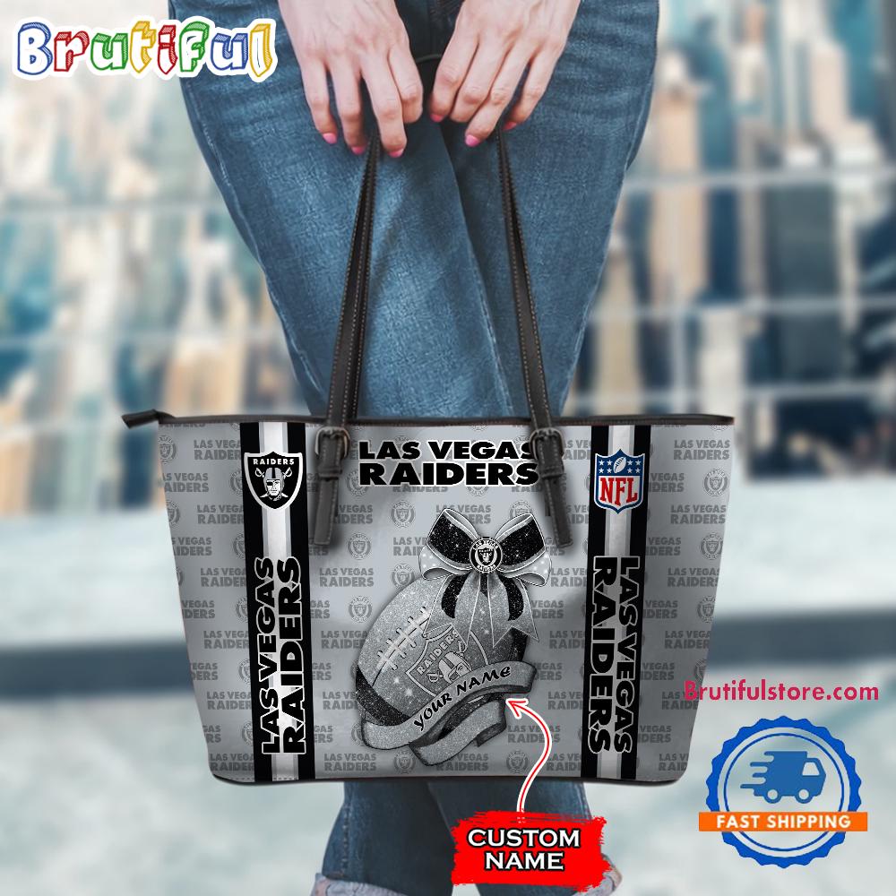 NFL Las Vegas Raiders Football Team Women's Leather Tote Bag