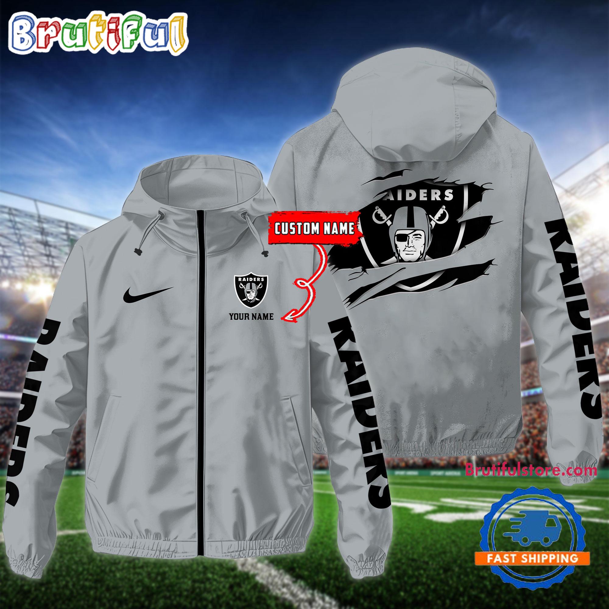 NFL Las Vegas Raiders Special Football Logo Team Design Windbreaker Outdoor Jacket
