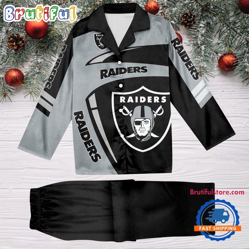 NFL Las Vegas Raiders Special Football Team Winter Season Satin Pajamas Set