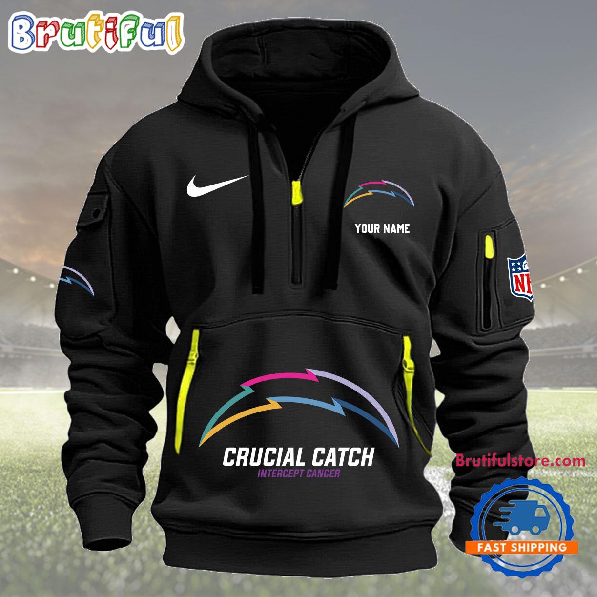 NFL Los Angeles Chargers 2024 NFL Crucial Catch Custom New Hoodie
