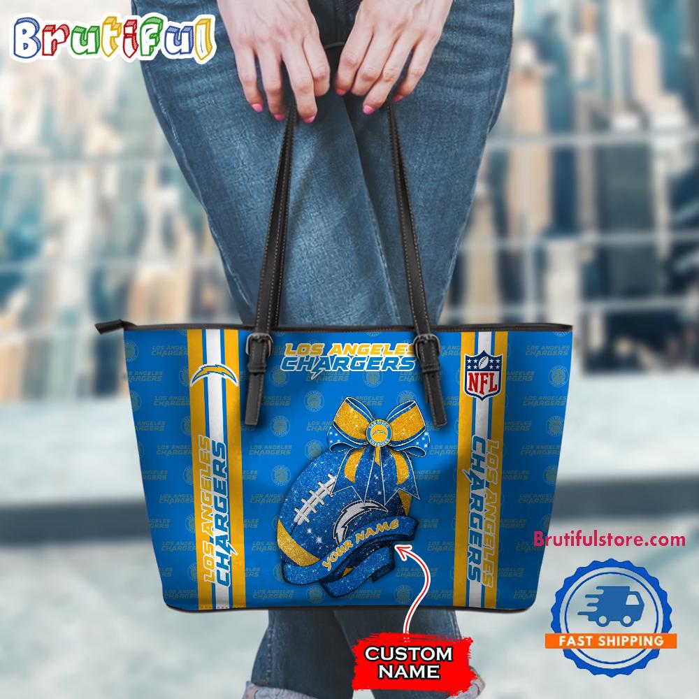 NFL Los Angeles Chargers Football Team Women's Leather Tote Bag