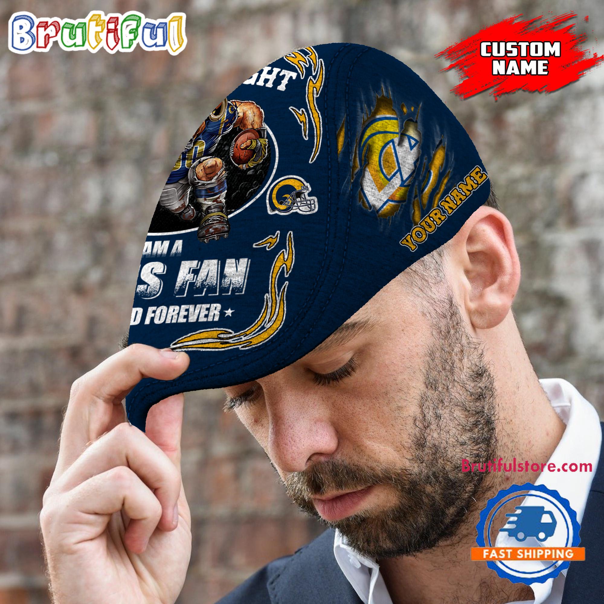 NFL Los Angeles Rams Mascot Football Fans Custom Jeff Cap