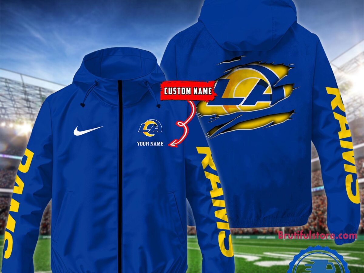 NFL Los Angeles Rams Special Football Logo Team Design Windbreaker 