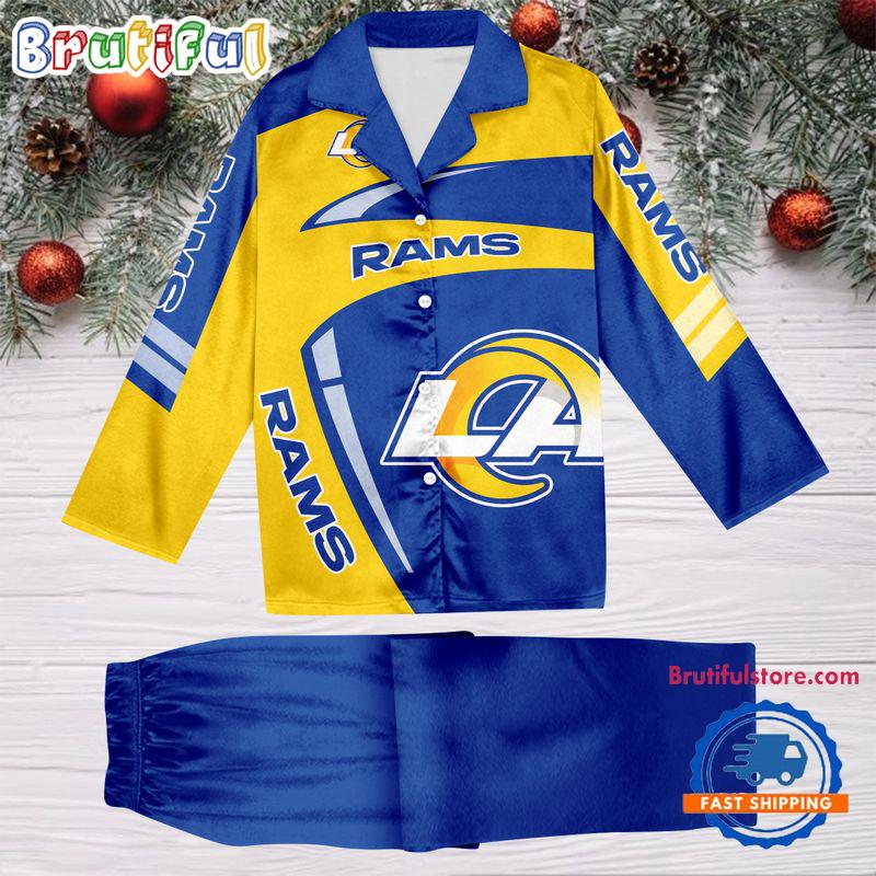 NFL Los Angeles Rams Special Football Team Winter Season Satin Pajamas Set