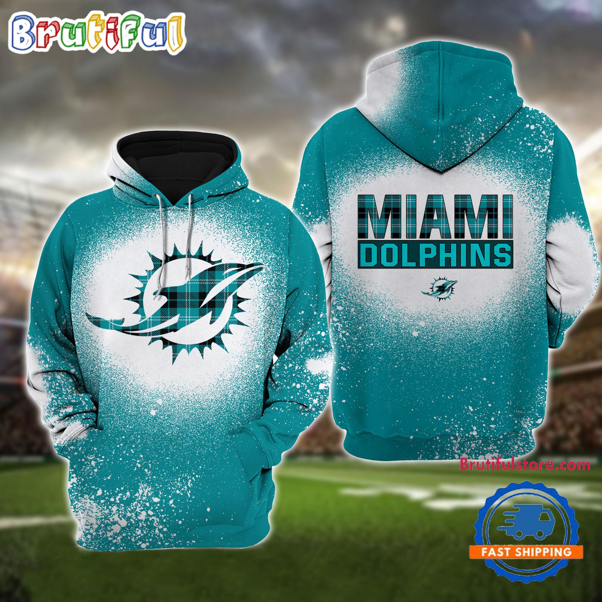 NFL Miami Dolphins All Over Print Christmas Hoodie, Football Christmas Hoodie