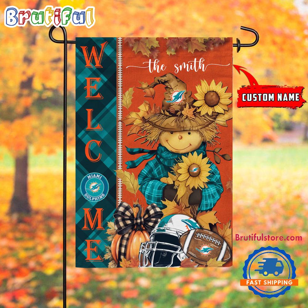 NFL Miami Dolphins Football Special Scarecrow Halloween Garden Flag