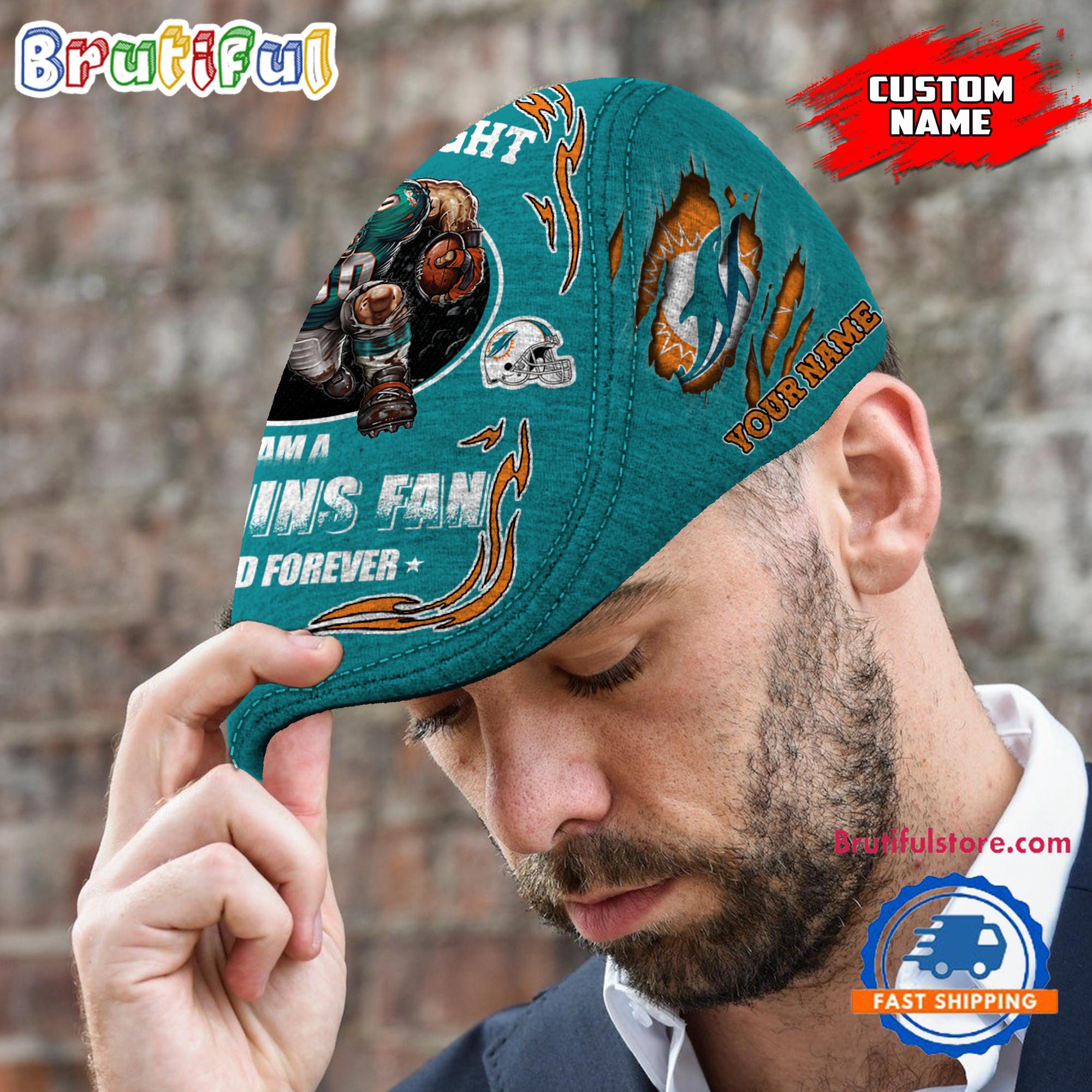 NFL Miami Dolphins Mascot Football Fans Custom Jeff Cap