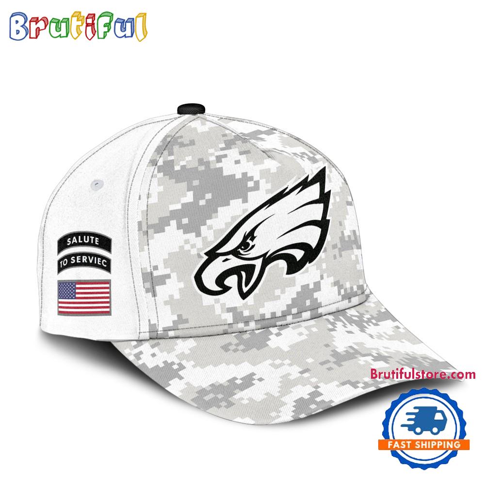 NFL MPhiladelphia Eagles Arctic Camo 2024 Salute to Service Cap