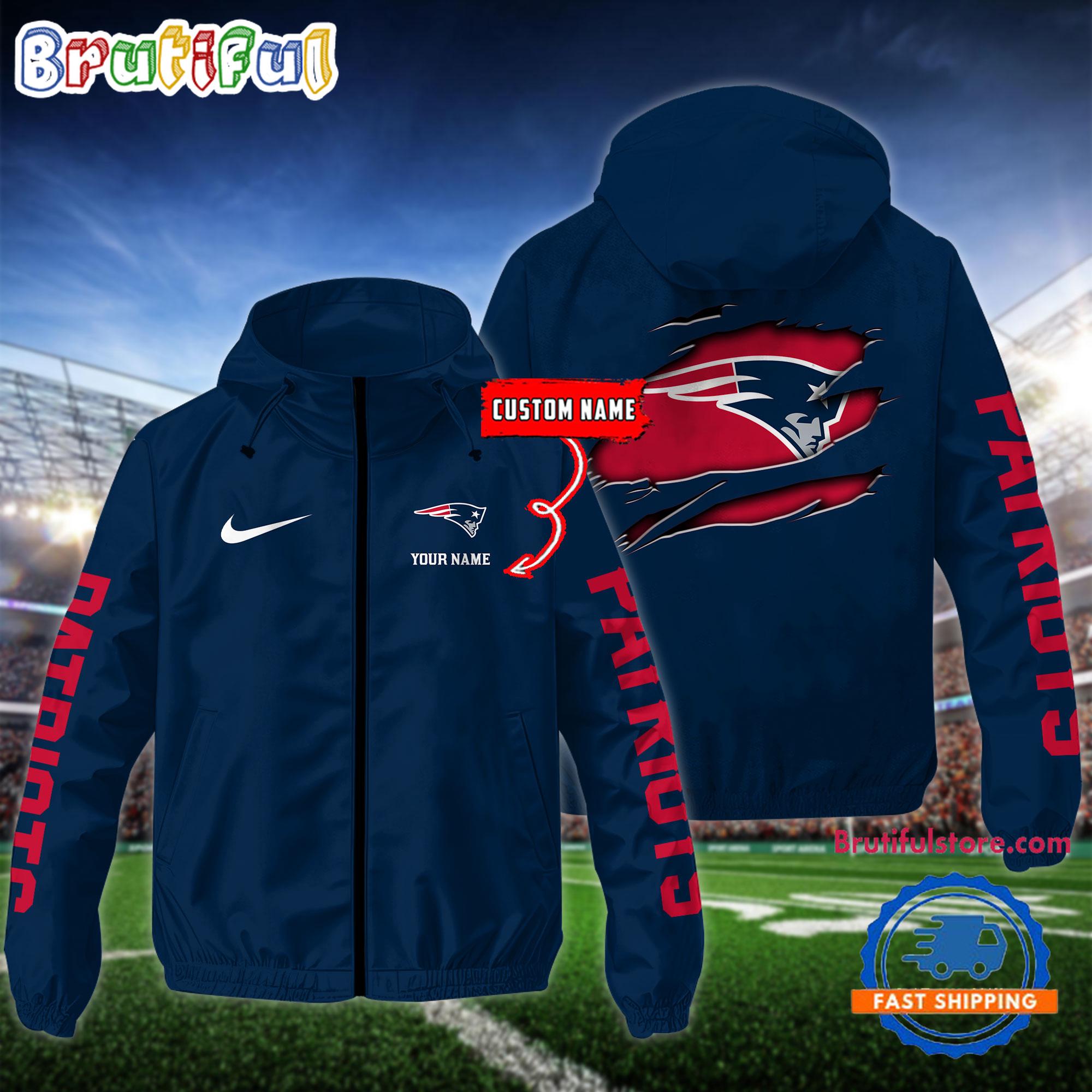 NFL New England Patriots Special Football Logo Team Design Windbreaker Outdoor Jacket
