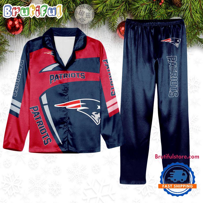 NFL New England Patriots Special Football Team Winter Season Satin Pajamas Set