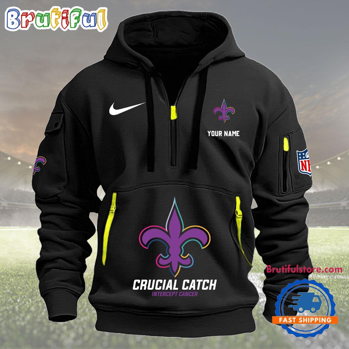 NFL New Orleans Saints 2024 NFL Crucial Catch Custom New Hoodie