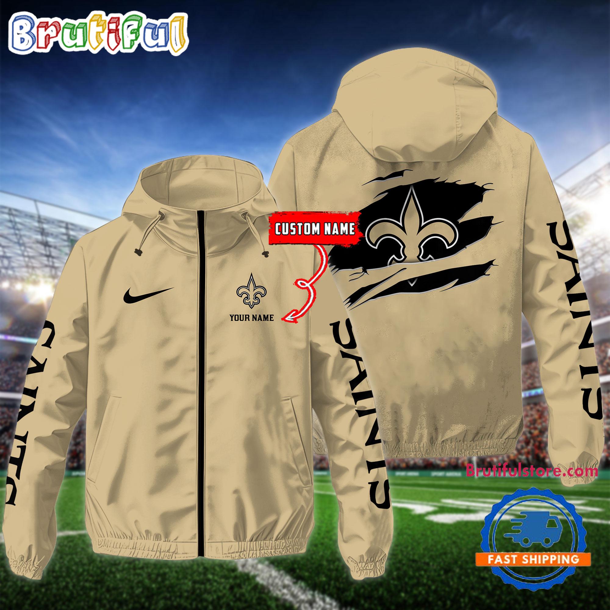NFL New Orleans Saints Special Football Logo Team Design Windbreaker Outdoor Jacket