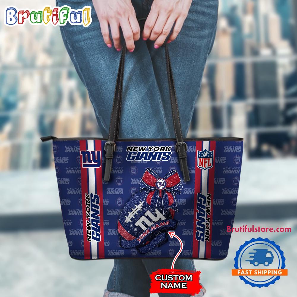 NFL New York Giants Football Team Women's Leather Tote Bag