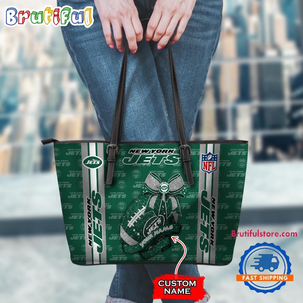 NFL New York Jets Football Team Women's Leather Tote Bag