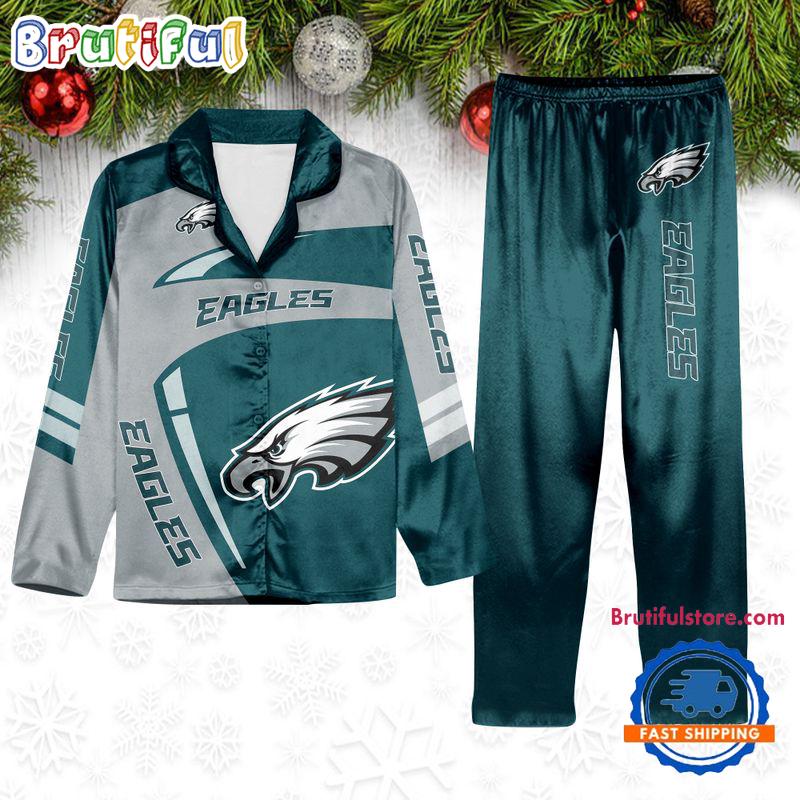 NFL Philadelphia Eagles Special Football Team Winter Season Satin Pajamas Set