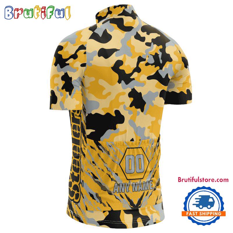 NFL Pittsburgh Steelers Football Team Colorful Camo Cycling Jersey