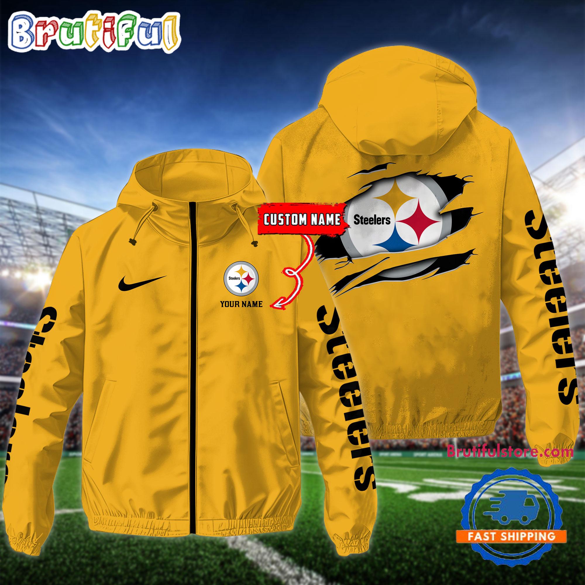 NFL Pittsburgh Steelers Special Football Logo Team Design Windbreaker Outdoor Jacket