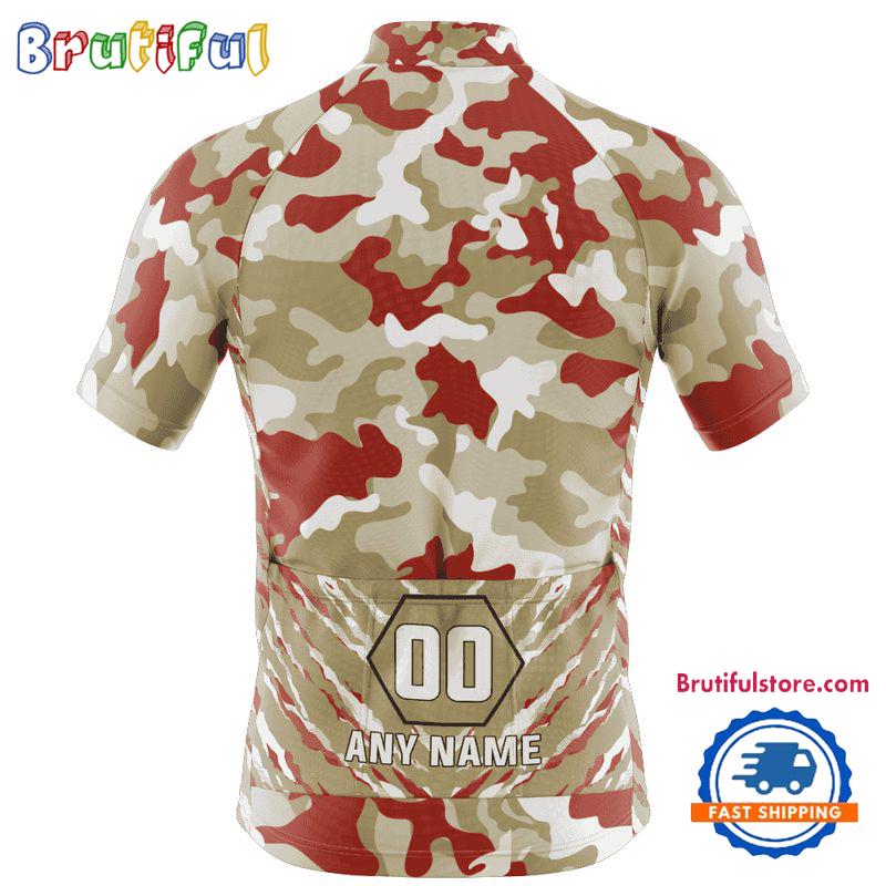 NFL San Francisco 49ers Football Team Colorful Camo Cycling Jersey, Custom Football Jersey Shirt