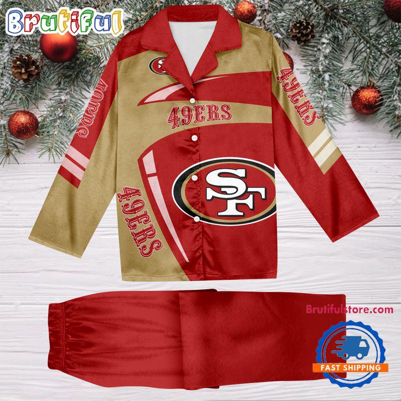 NFL San Francisco 49ers Special Football Team Winter Season Satin Pajamas Set