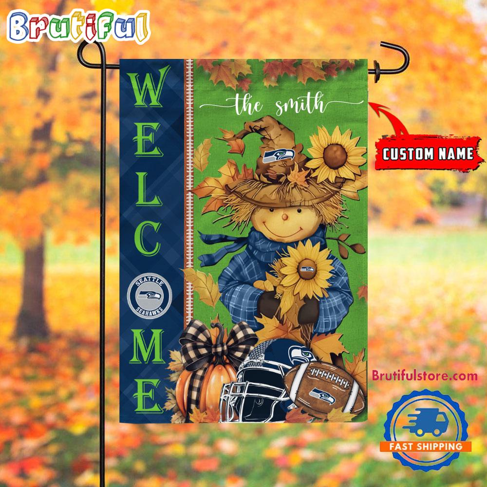 NFL Seattle seahawks Football Special Scarecrow Halloween Garden Flag