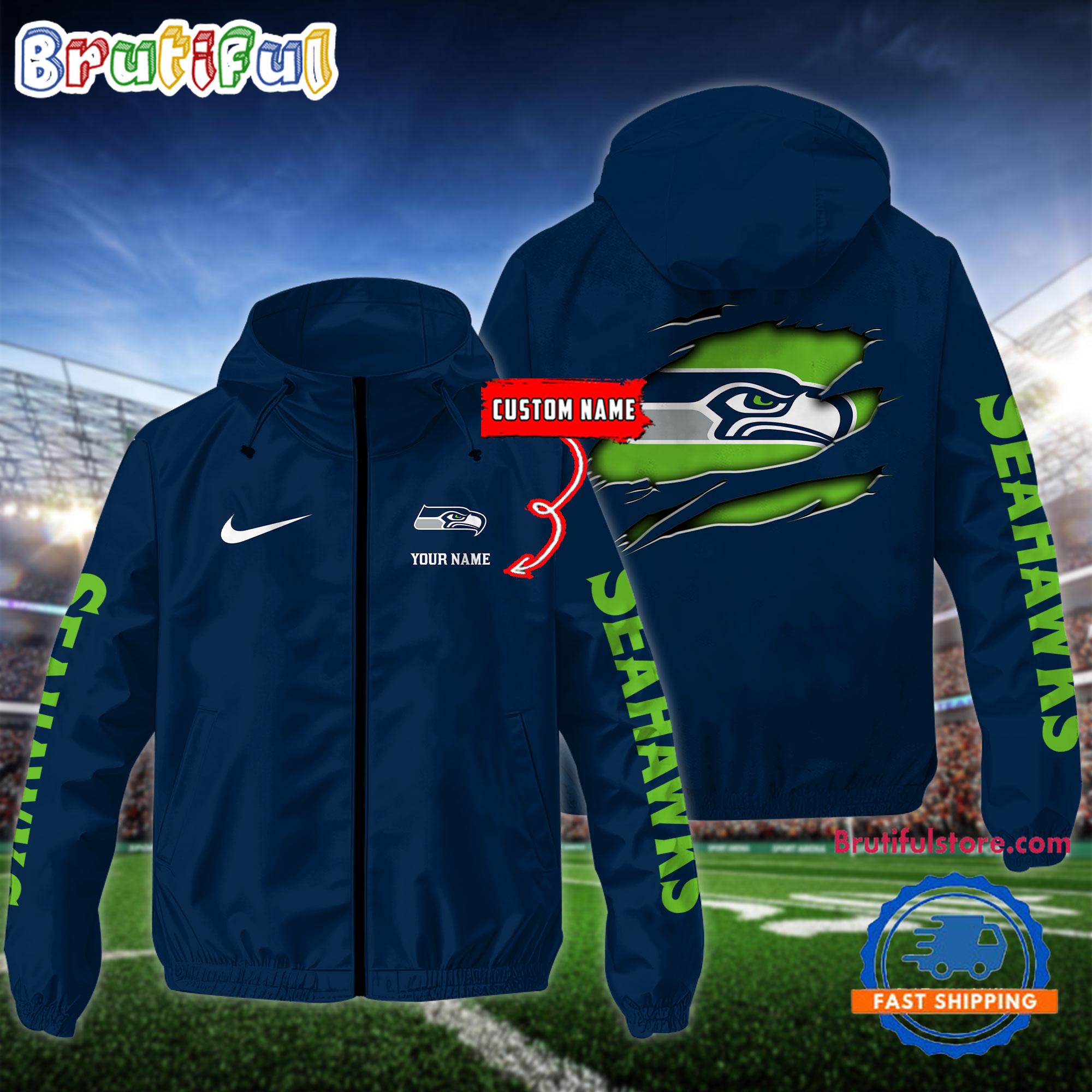 NFL Seattle seahawks Special Football Logo Team Design Windbreaker Outdoor Jacket