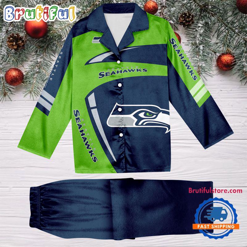 NFL Seattle Seahawks Special Football Team Winter Season Satin Pajamas Set