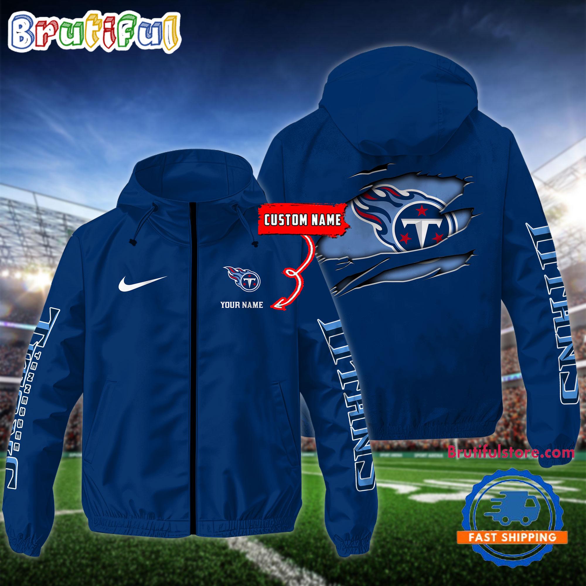 NFL Tennessee Titans Special Football Logo Team Design Windbreaker Outdoor Jacket