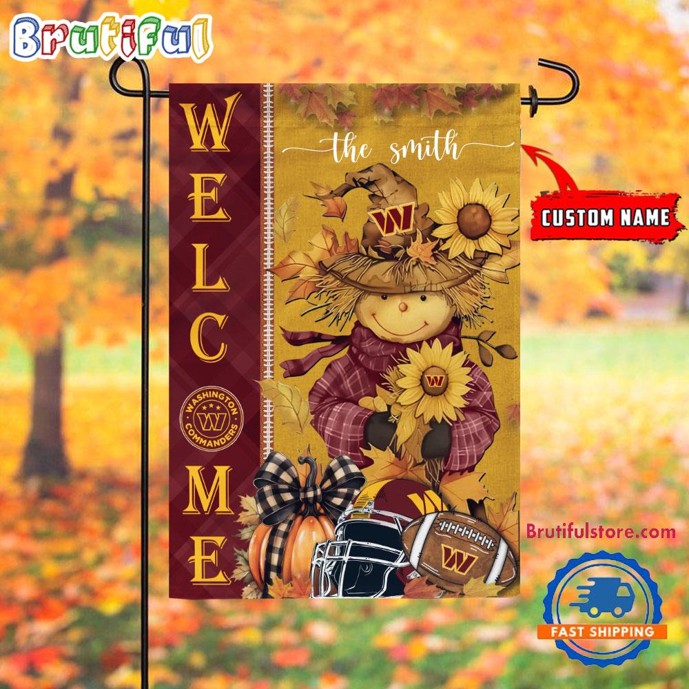 NFL Washington Commanders Football Special Scarecrow Halloween Garden Flag